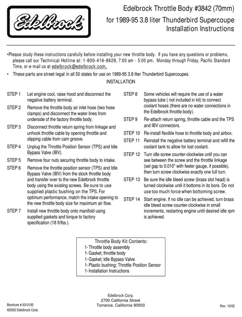 Edelbrock 3842 User manual