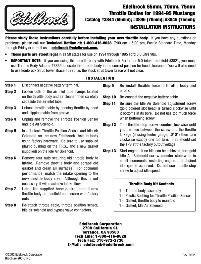 Edelbrock 3844 (65mm) User manual