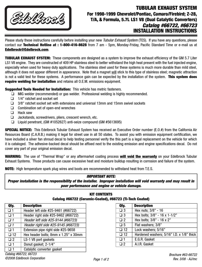 Edelbrock 66722 User manual