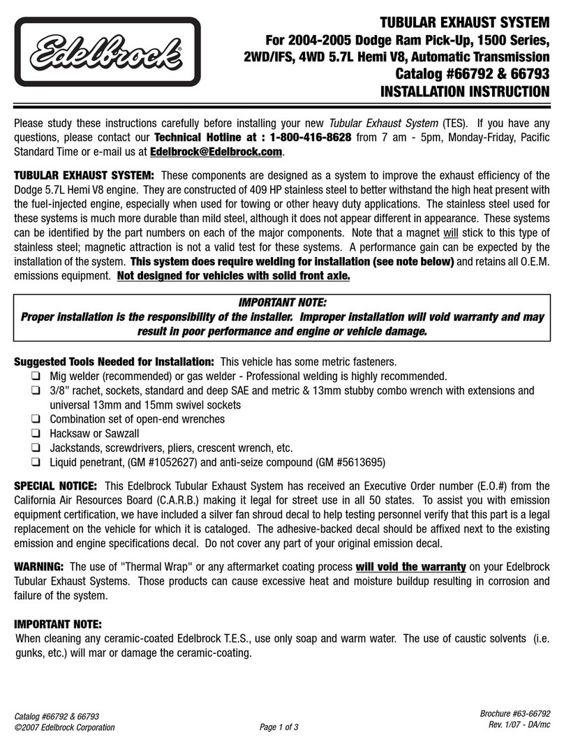 Edelbrock 66792 User manual