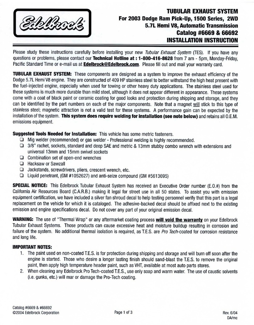 Edelbrock 6669 User manual