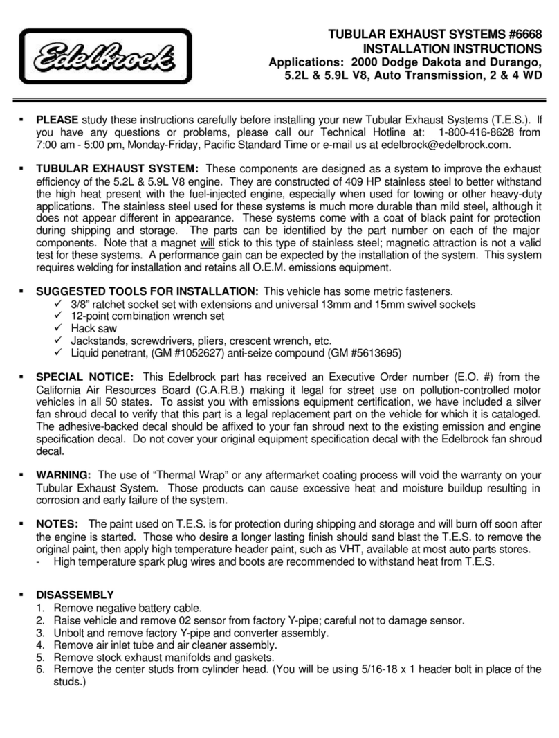 Edelbrock 6668 User manual