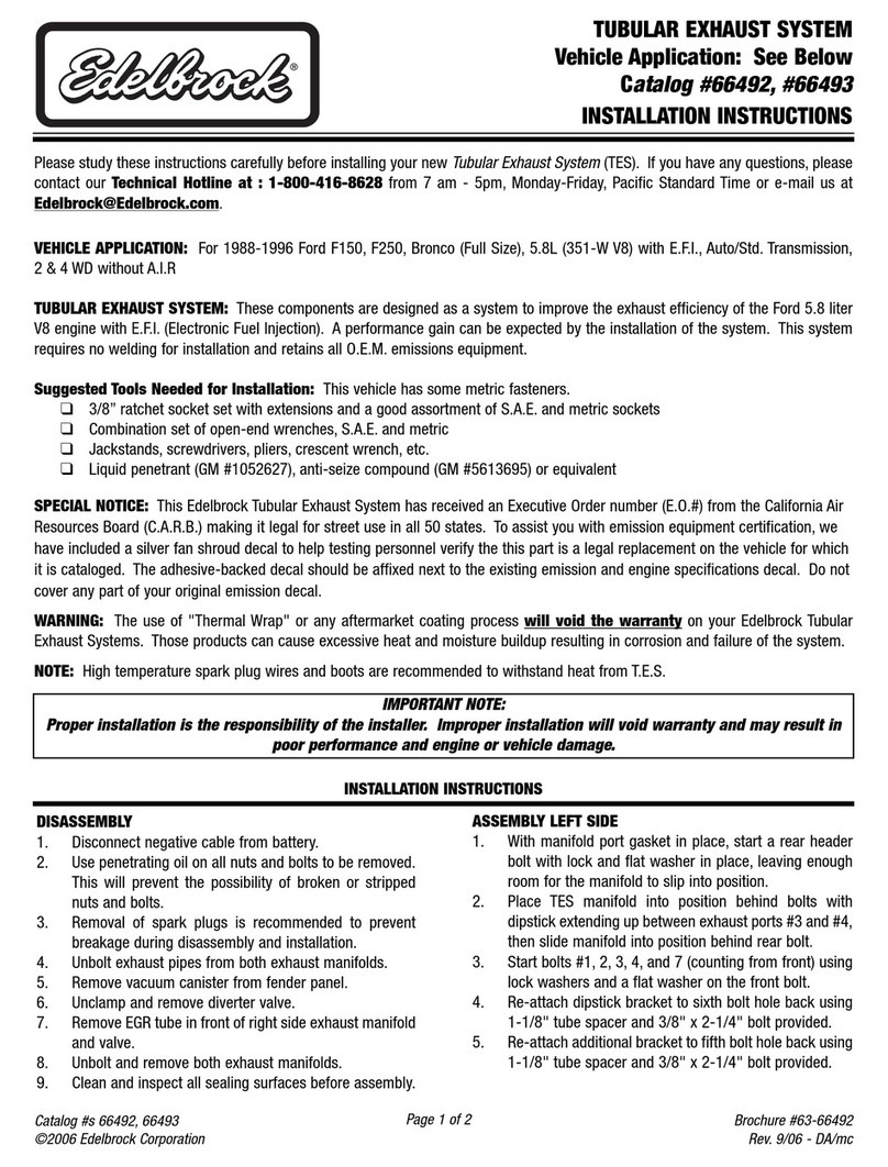 Edelbrock 66492 User manual Edelbrock 66492 User manual