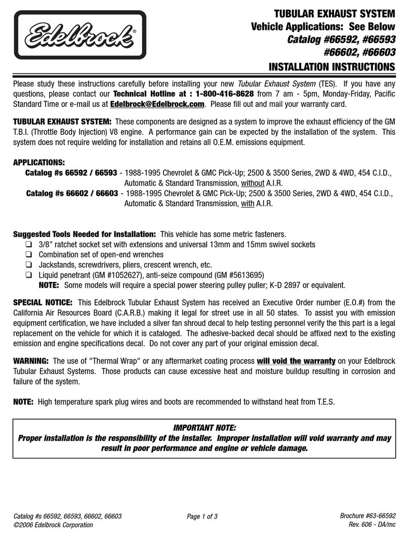 Edelbrock 66592 installation instructions Edelbrock 66592 installation instructions