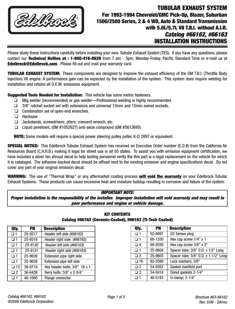 Edelbrock 66162 installation instructions