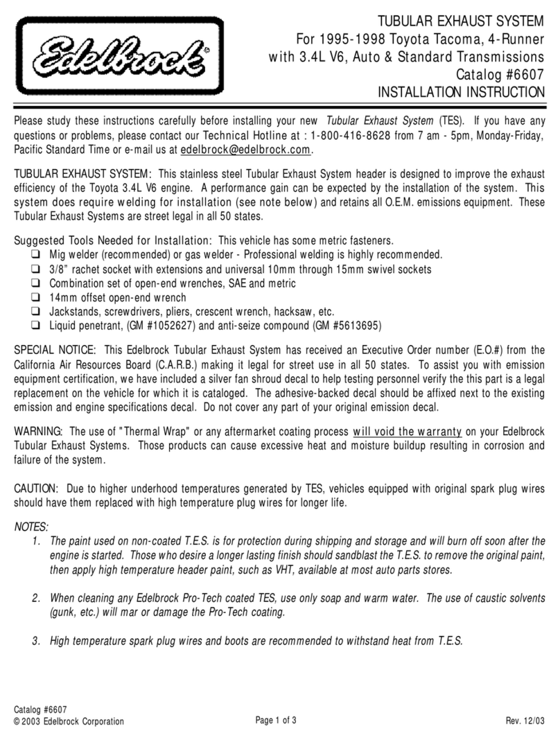 Edelbrock 6607 User manual Edelbrock 6607 User manual
