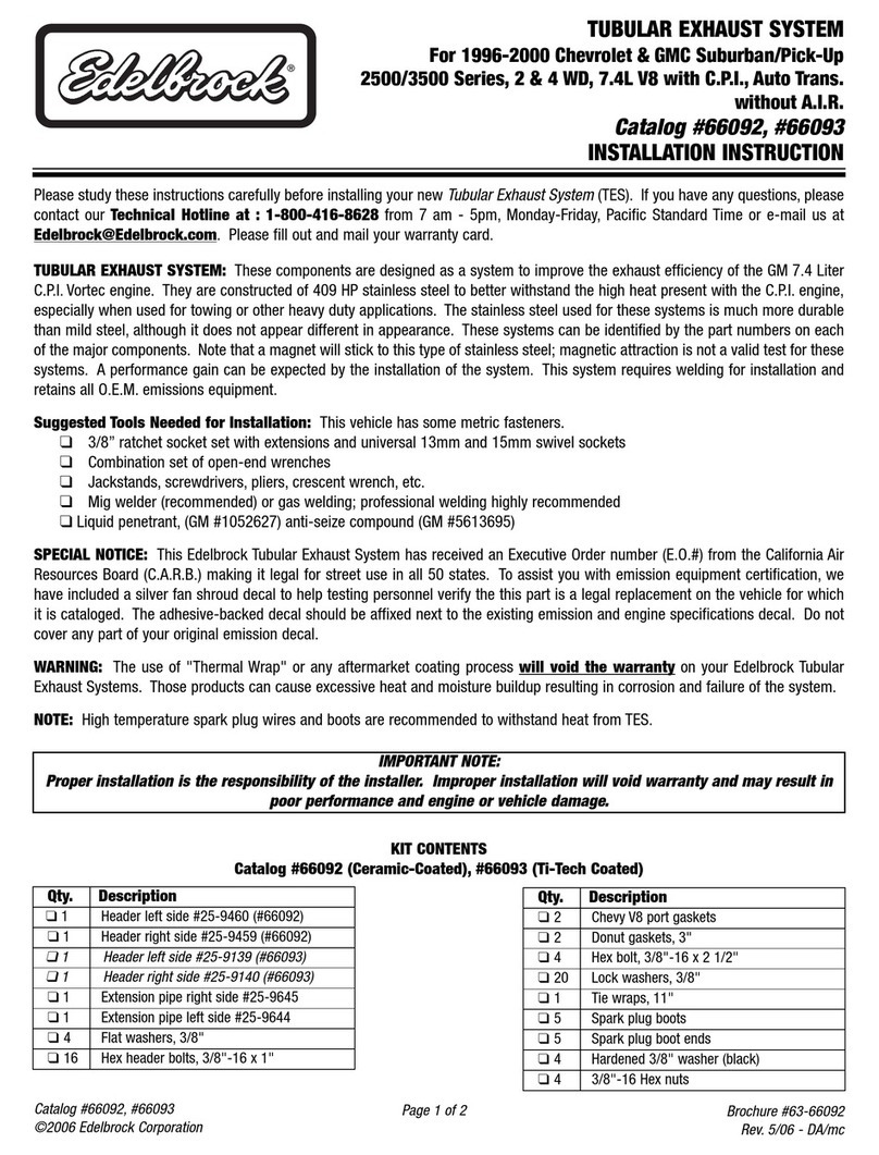 Edelbrock 66092 Installation instruction