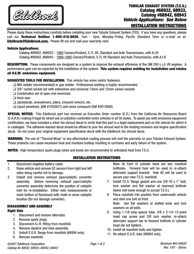 Edelbrock 68932 installation instructions