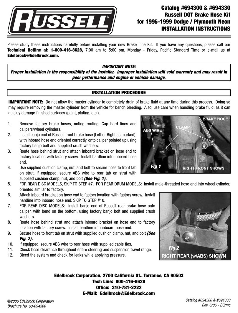 Edelbrock Russell 694300 User manual Edelbrock Russell 694300 User manual