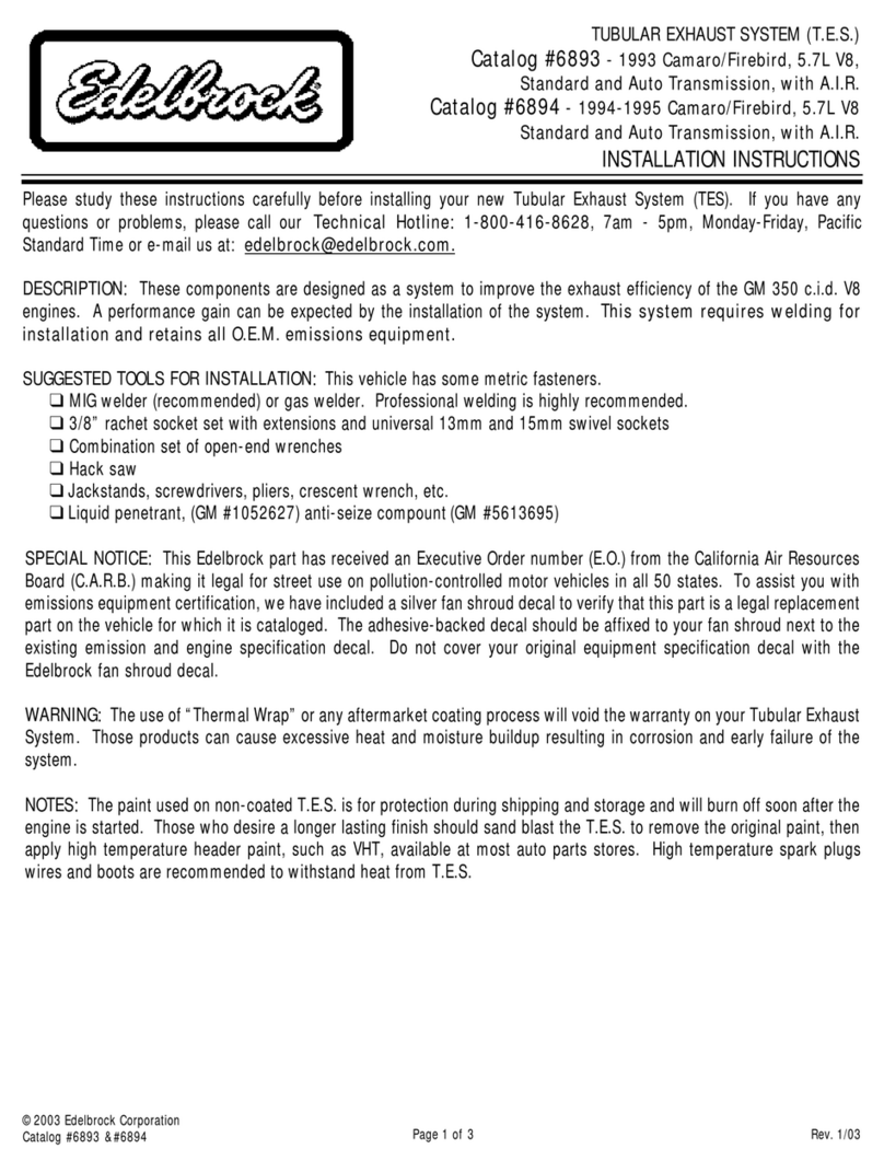Edelbrock 6893 User manual