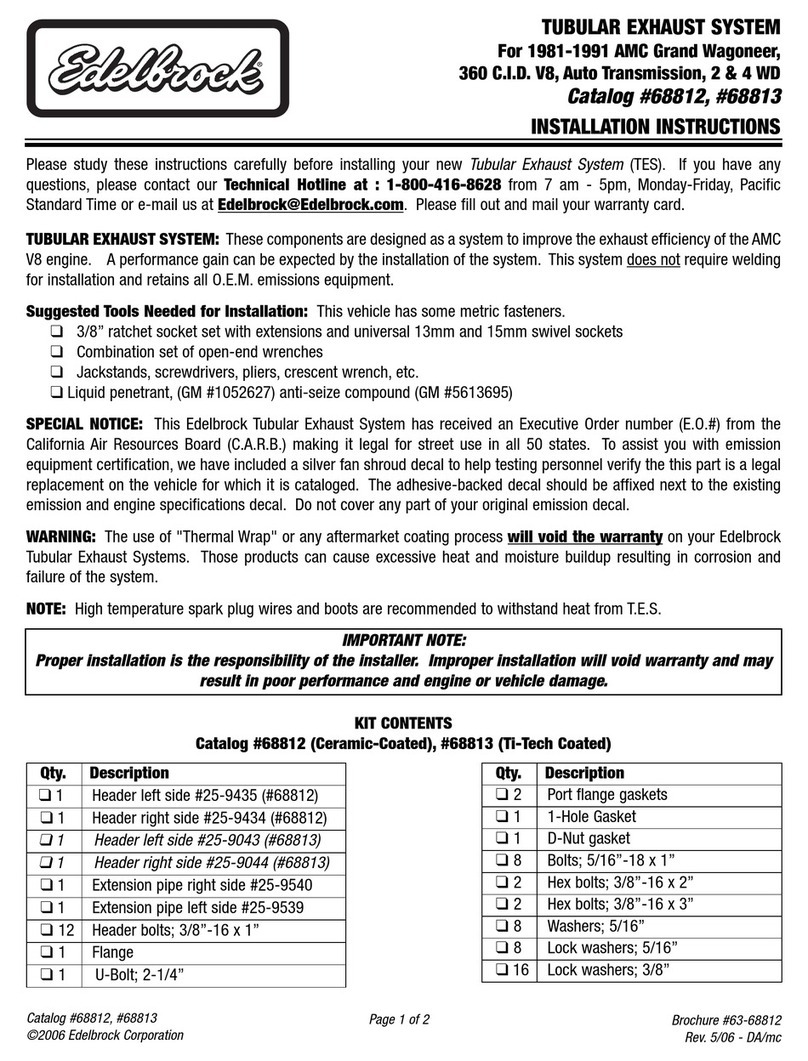 Edelbrock 68812 User manual