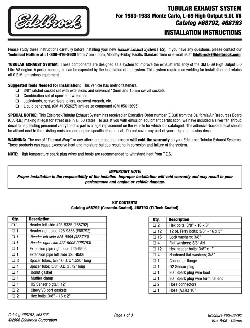 Edelbrock 68792 User manual
