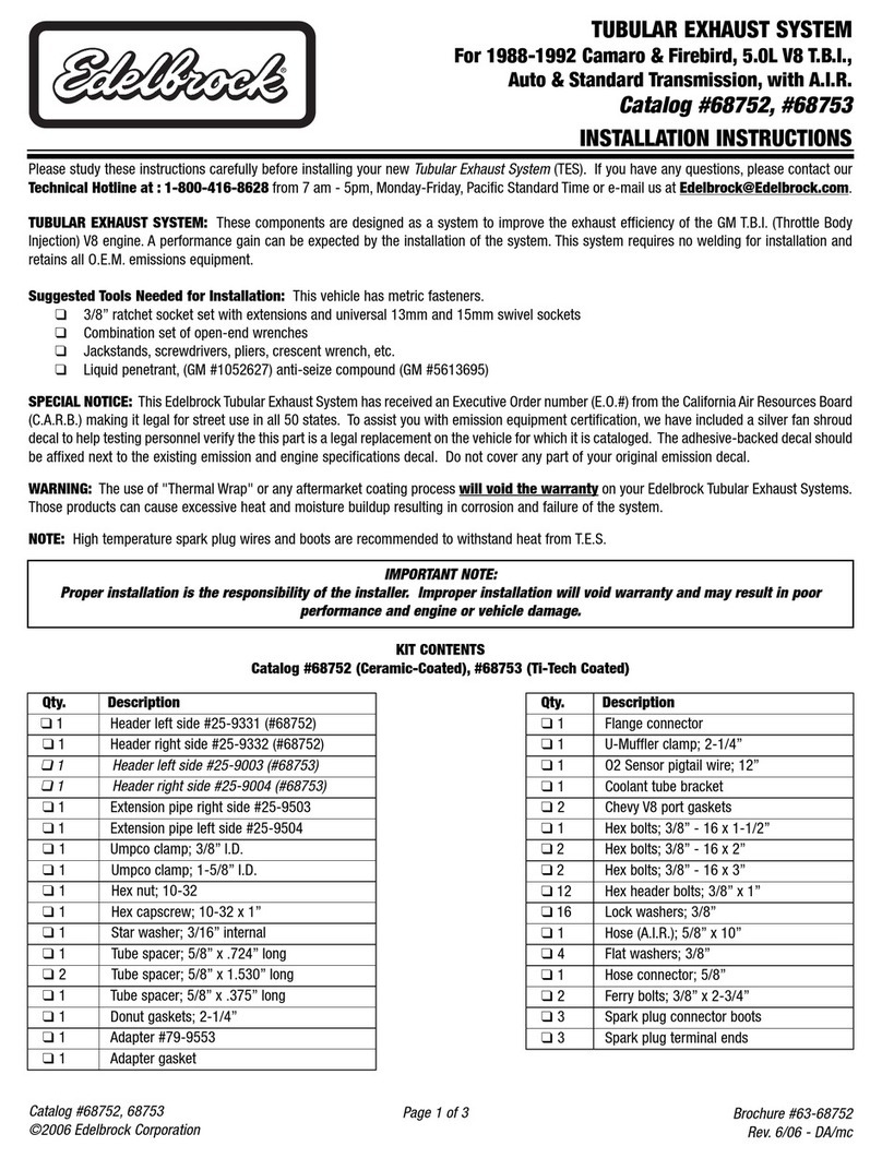 Edelbrock 68752 User manual