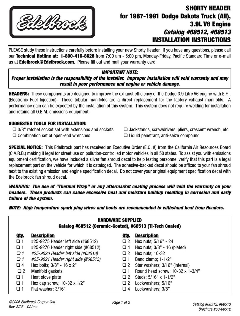 Edelbrock 68512 User manual