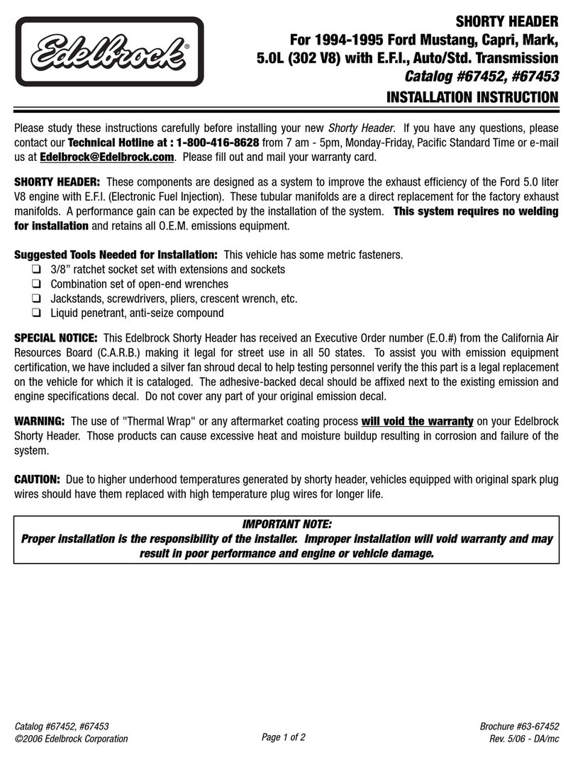 Edelbrock 67452 User manual