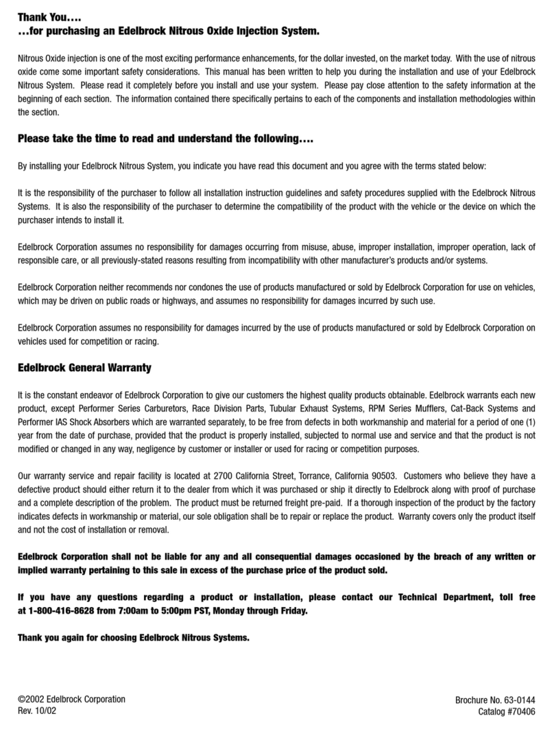 Edelbrock 63-0144 User manual