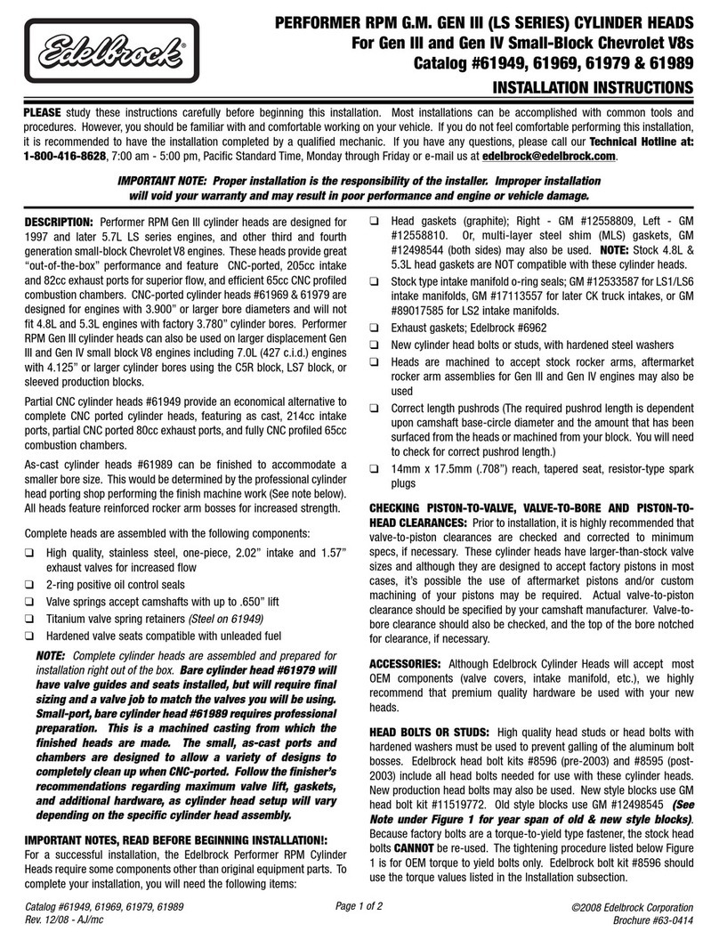 Edelbrock 61949 installation instructions Edelbrock 61949 installation instructions