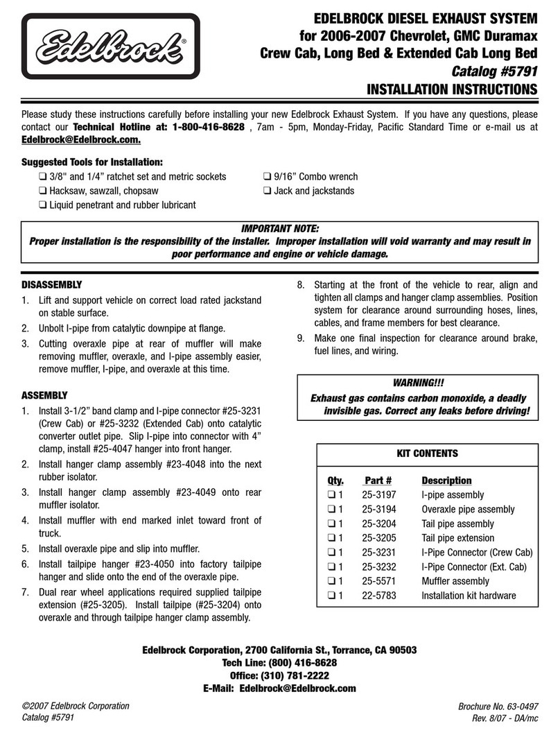 Edelbrock 5791 installation instructions Edelbrock 5791 installation instructions