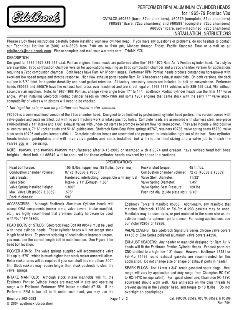 Edelbrock 60509 installation instructions
