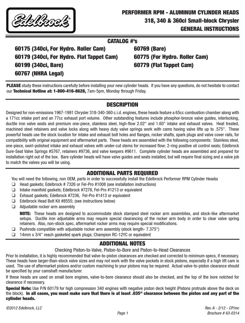 Edelbrock 60179 General instructions