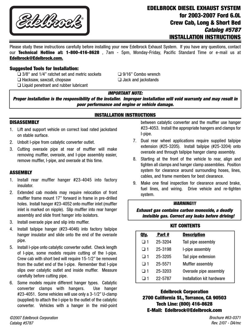 Edelbrock 5787 User manual Edelbrock 5787 User manual
