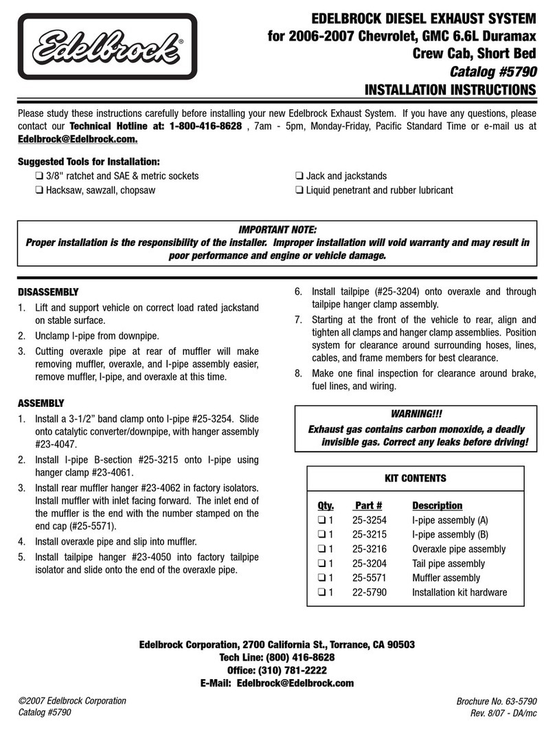 Edelbrock 5790 User manual