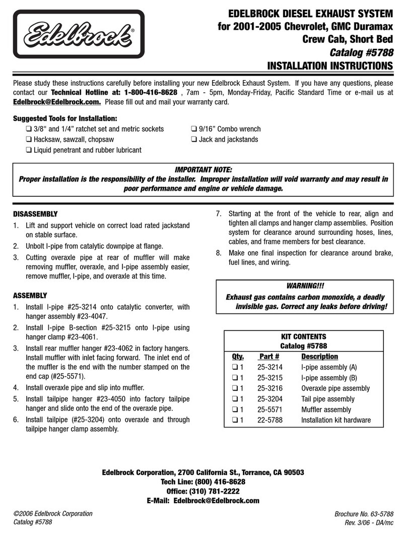 Edelbrock 5788 User manual