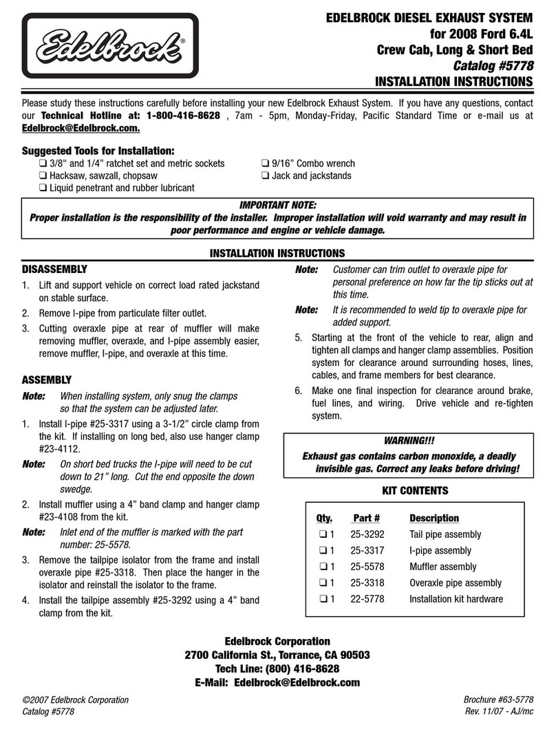 Edelbrock 5778 installation instructions