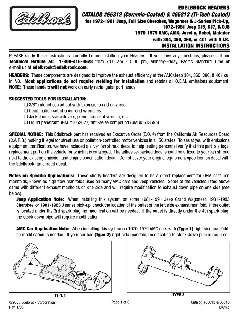 Edelbrock 65812 User manual Edelbrock 65812 User manual