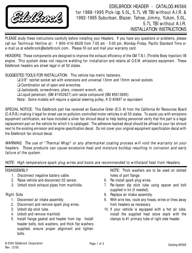 Edelbrock 6566 installation instructions Edelbrock 6566 installation instructions