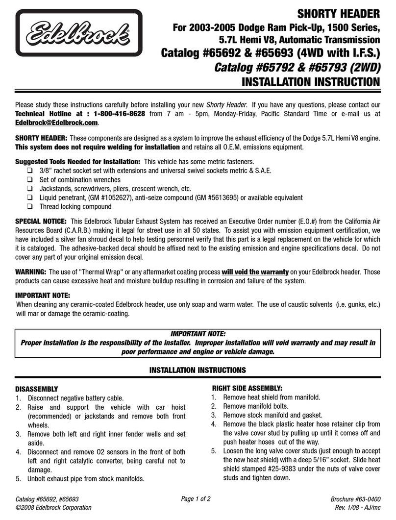 Edelbrock 65692 User manual