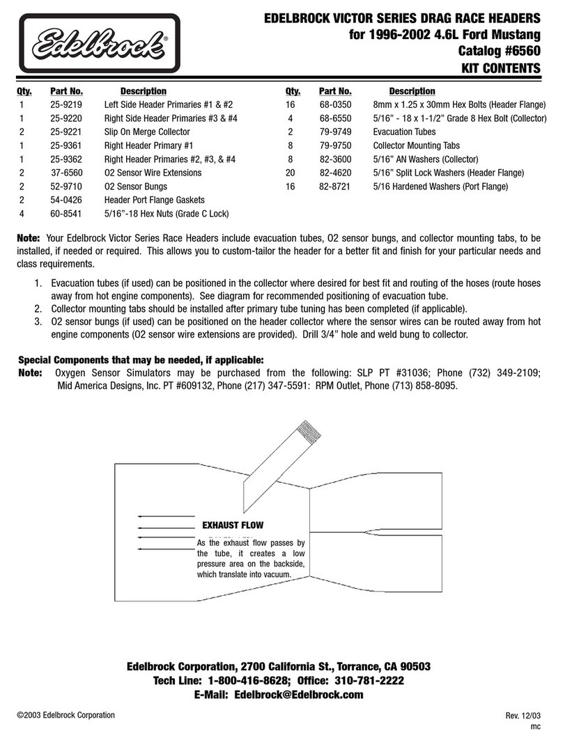 Edelbrock 6560 User manual Edelbrock 6560 User manual