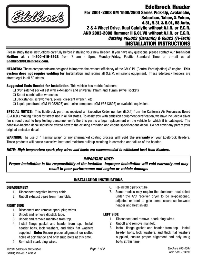 Edelbrock 65022 User manual