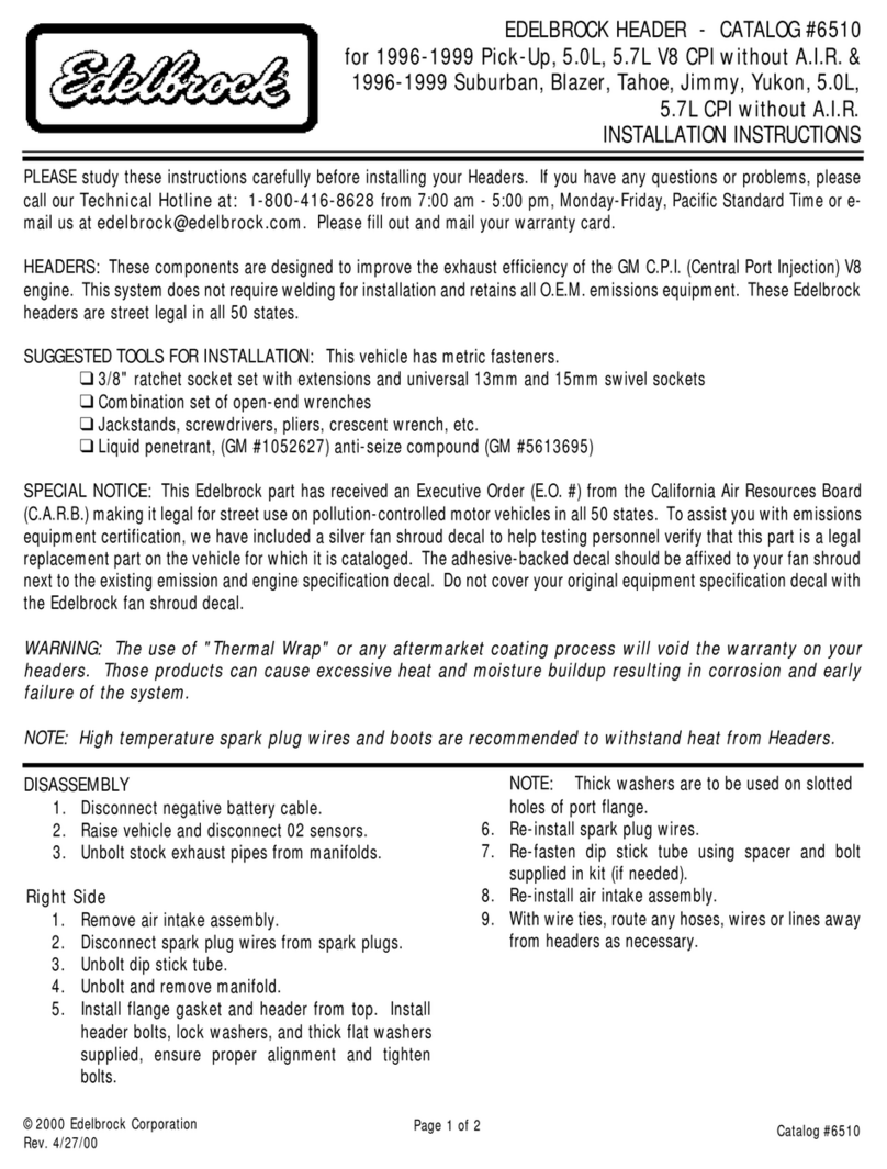 Edelbrock 6510 User manual