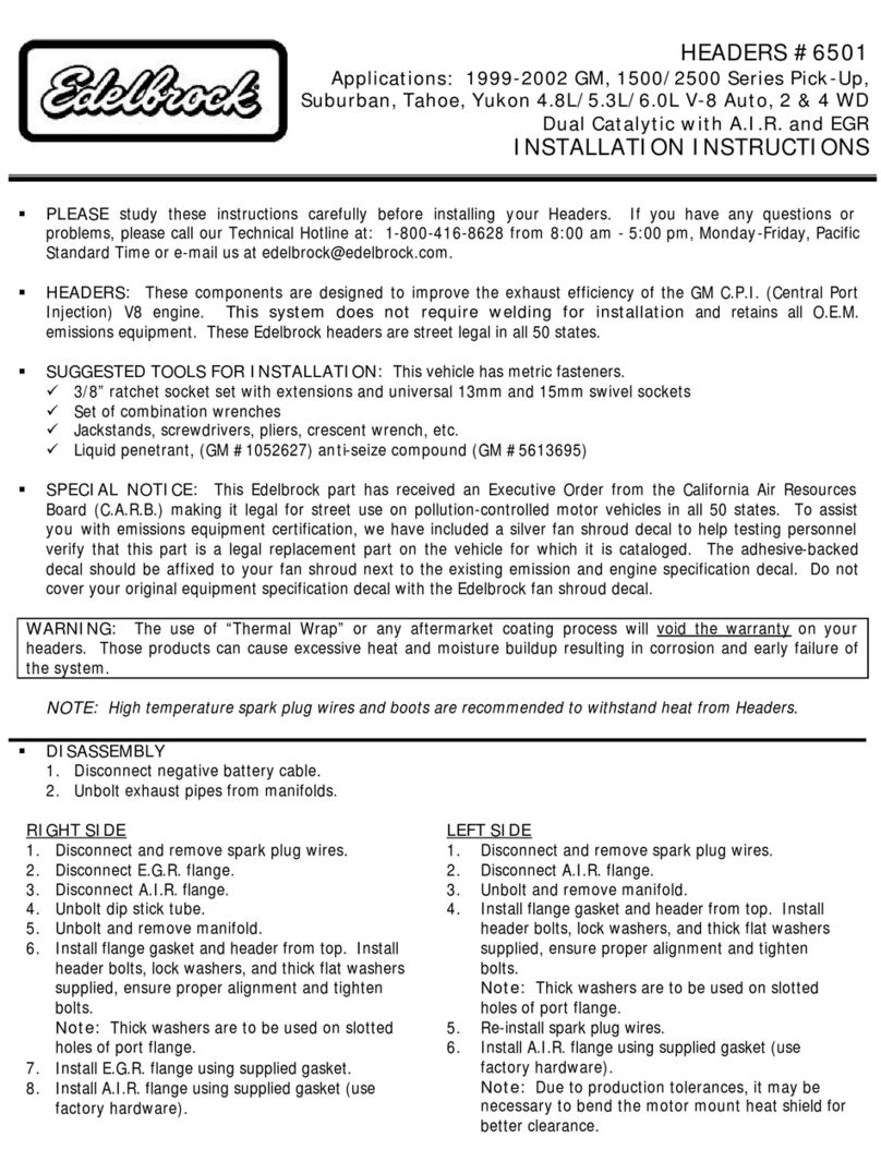 Edelbrock 6501 User manual