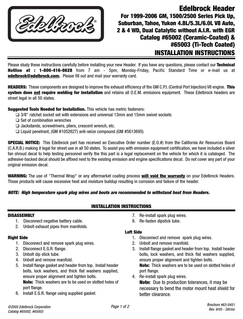 Edelbrock 65003 User manual