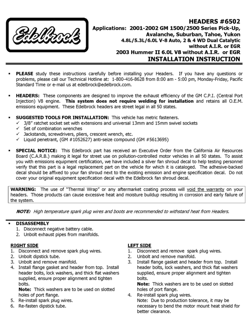 Edelbrock 6502 User manual Edelbrock 6502 User manual
