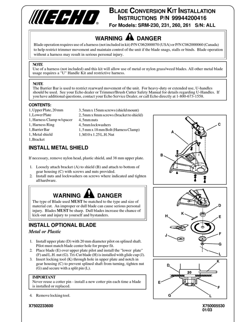 Echo BLADE CONVERSION KIT 231 installation instructions