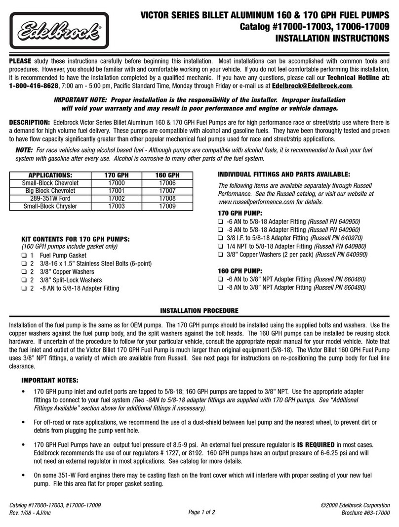 Edelbrock 17000 User manual Edelbrock 17000 User manual