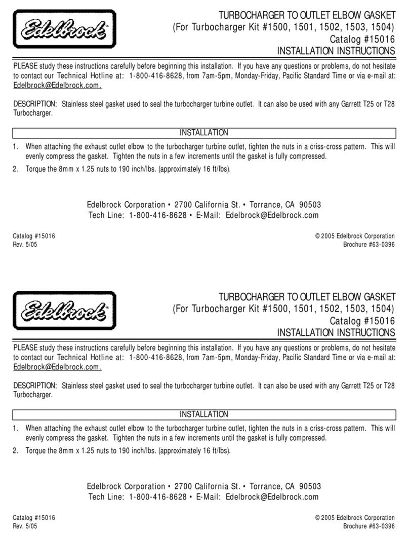 Edelbrock 15016 User manual