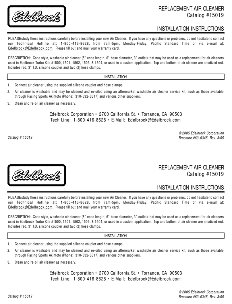 Edelbrock 15019 User manual