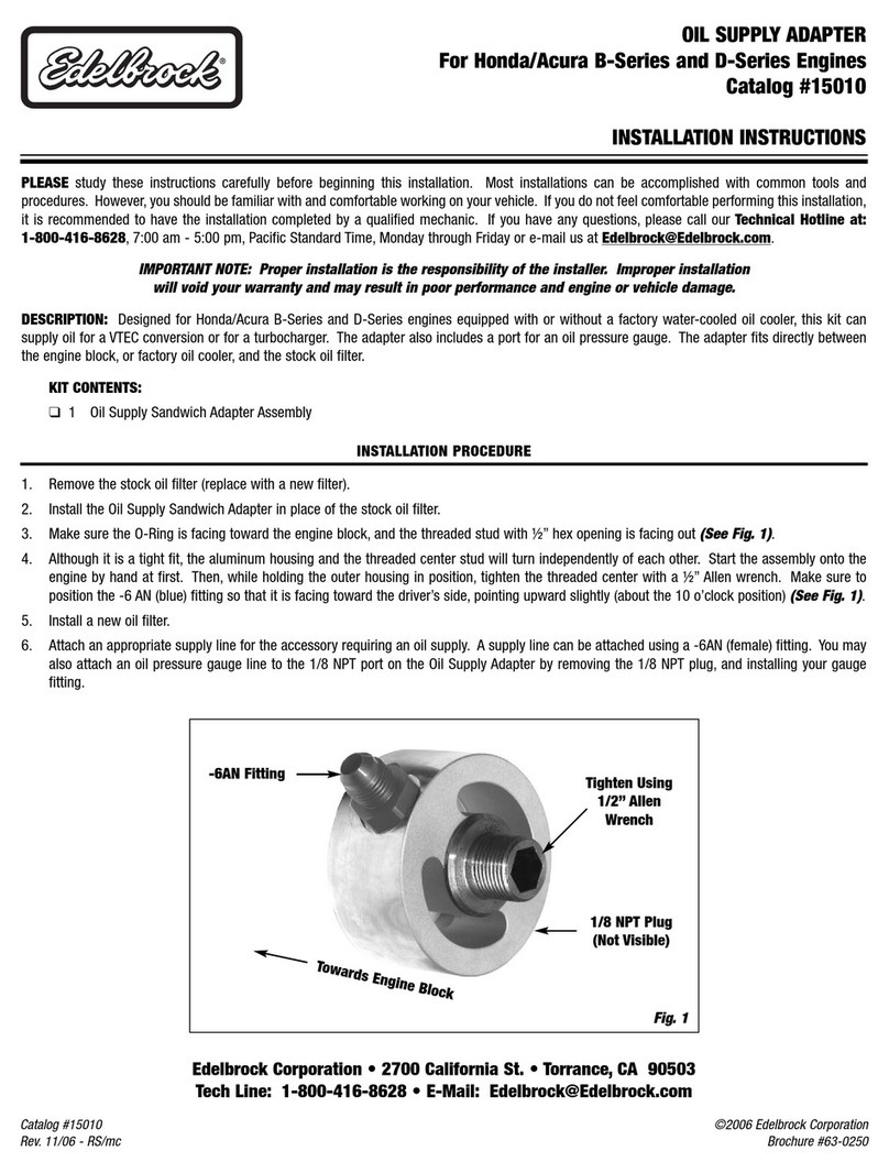Edelbrock 15010 User manual