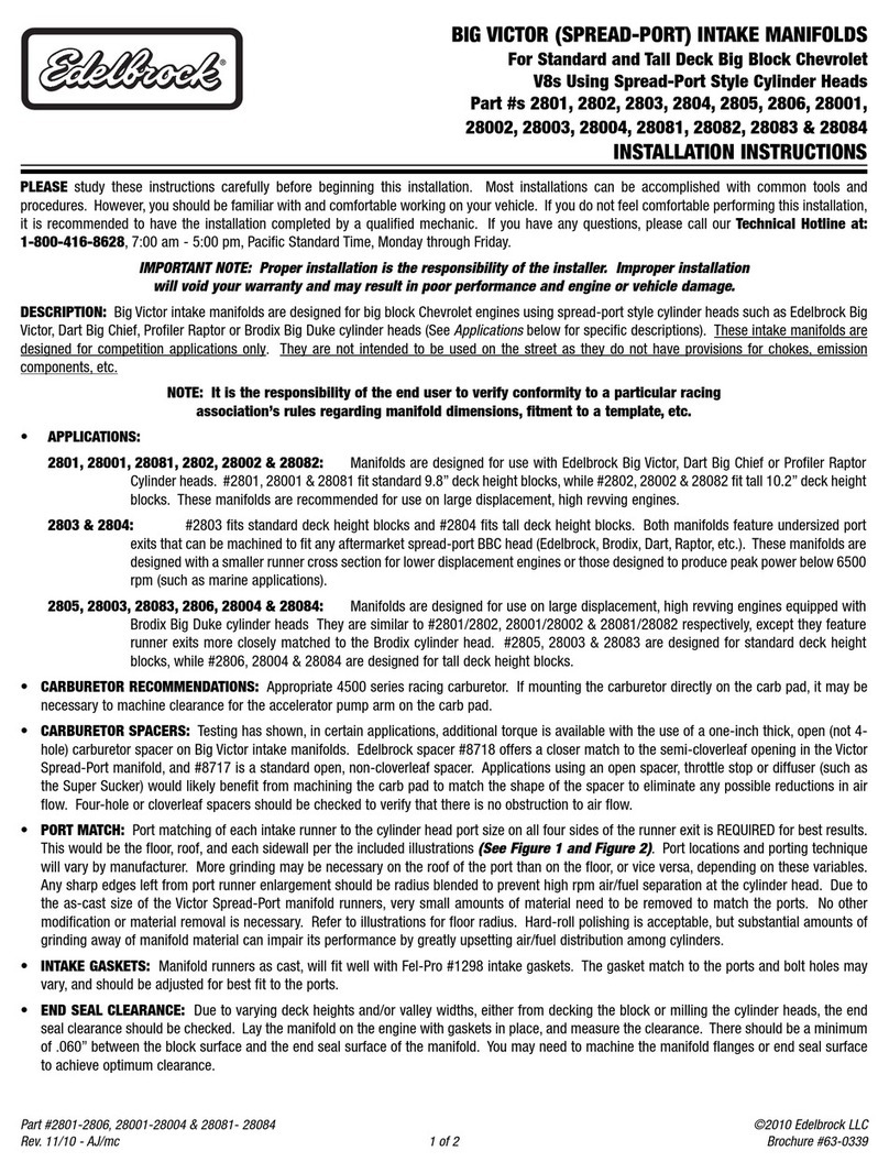 Edelbrock 2801 User manual