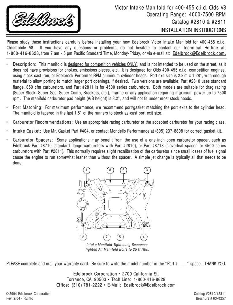 Edelbrock 2810 User manual