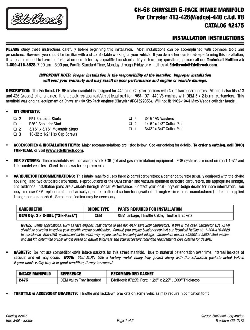 Edelbrock 2475 installation instructions Edelbrock 2475 installation instructions