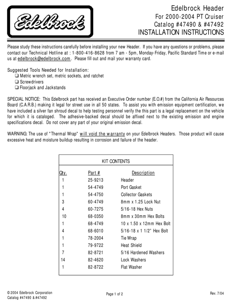 Edelbrock 25-9213 installation instructions Edelbrock 25-9213 installation instructions
