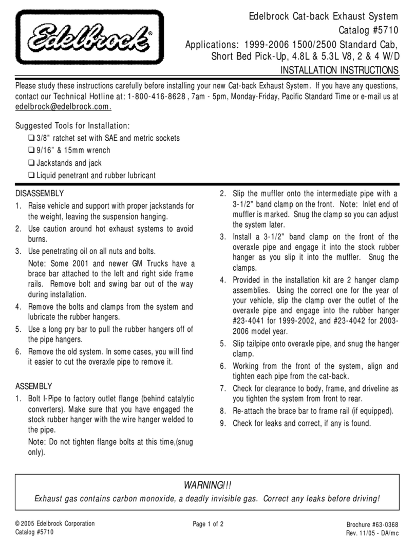 Edelbrock 2 & 4 W/D installation instructions Edelbrock 2 & 4 W/D installation instructions