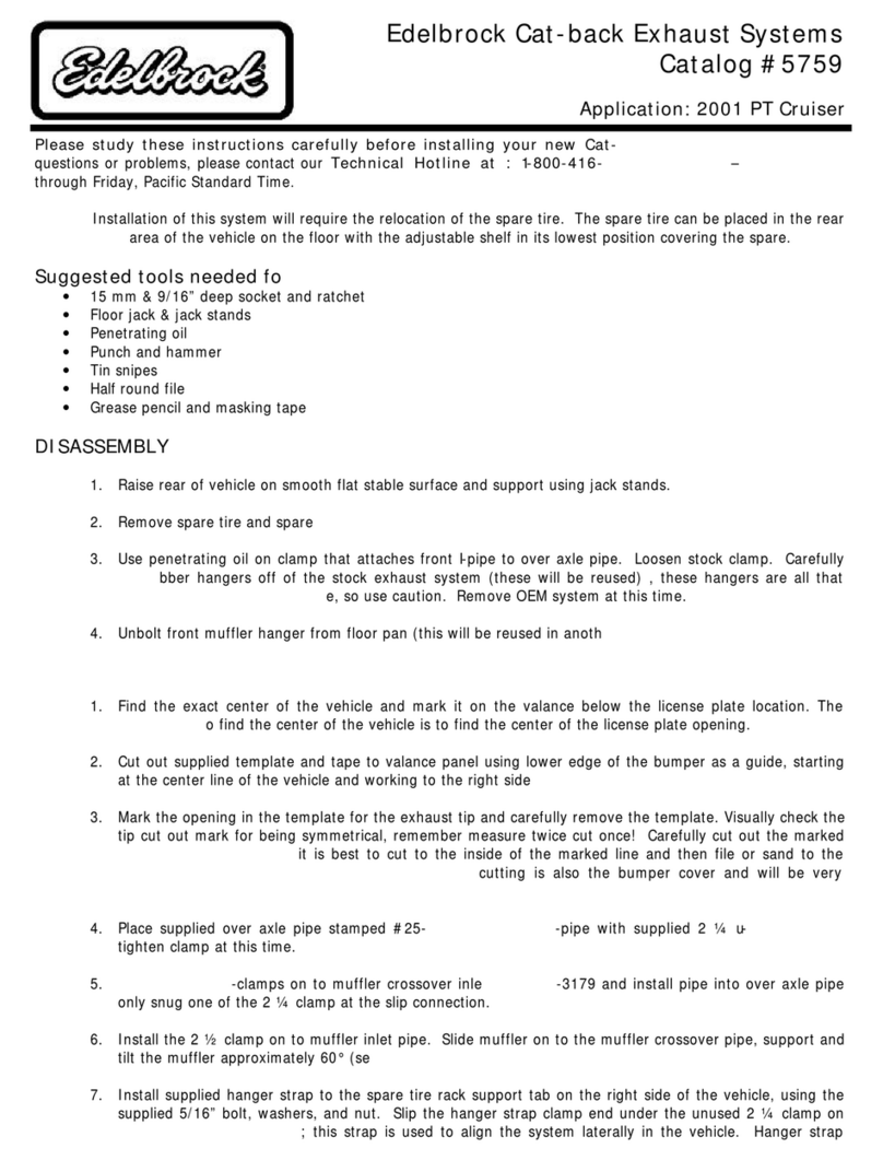 Edelbrock 2001 PT Cruiser instructions Edelbrock 2001 PT Cruiser instructions