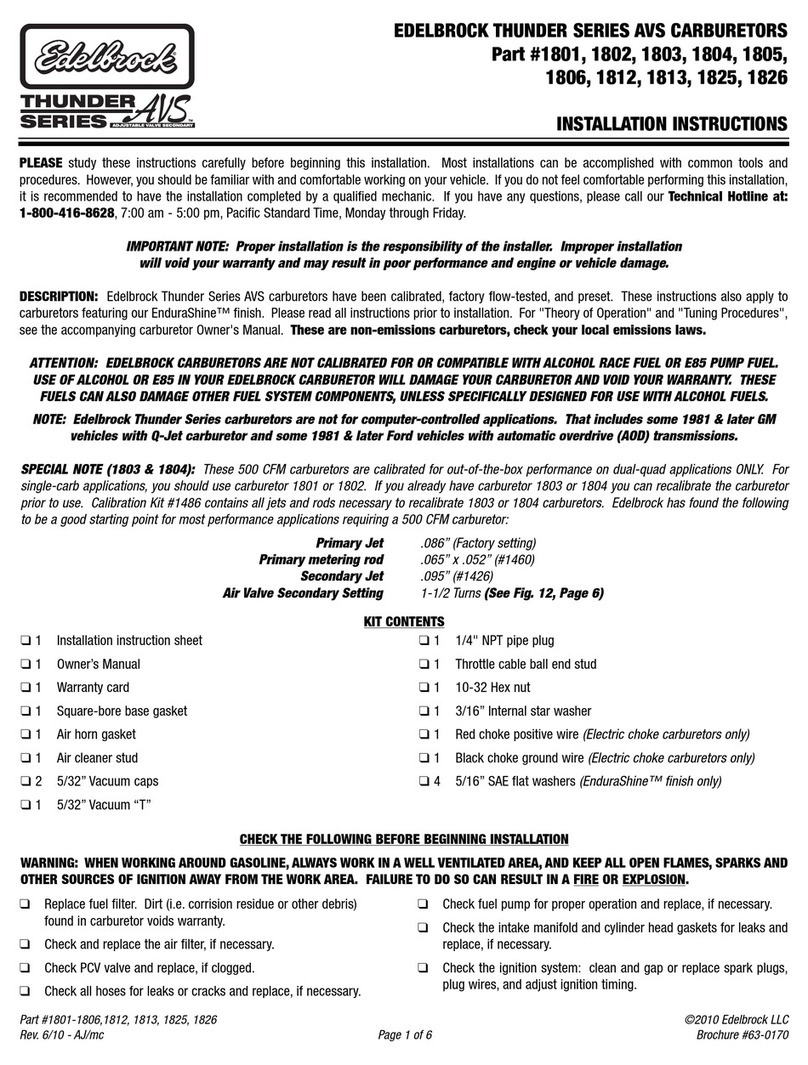 Edelbrock 1801 User manual