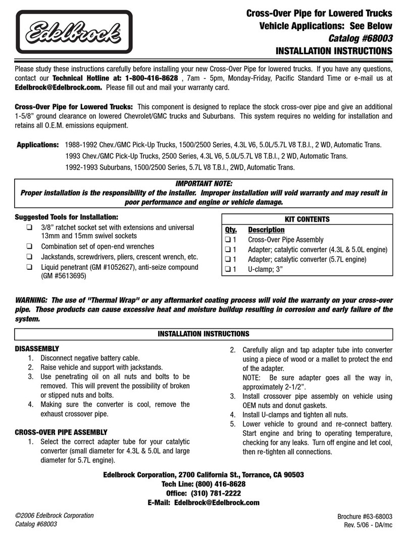 Edelbrock 68003 installation instructions